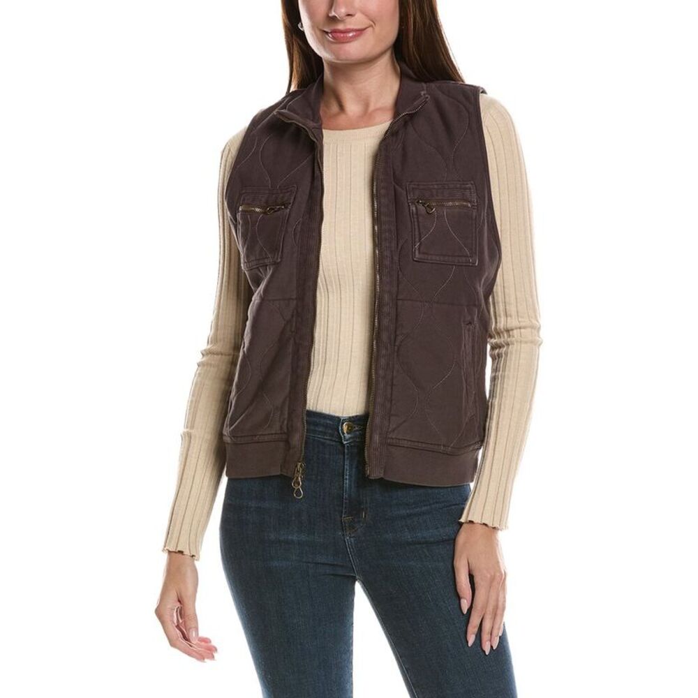 Xcvi Womens  Aeric Quilted Vest, Brown